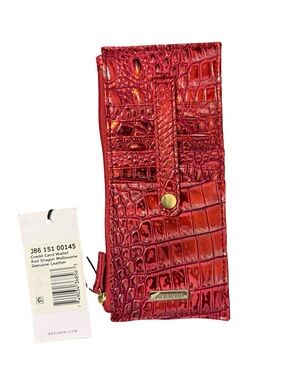Brahmin credit card wallet in Red Dragon